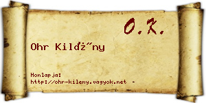 Ohr Kilény névjegykártya